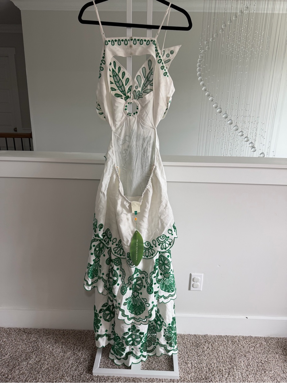 Farm Rio Tiered Eyelet Dress with Floral Cutwork - Picture 8 of 11